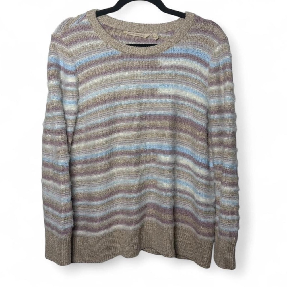 Soft Surroundings Petite Large Striped Knit Sweater Super Soft Cozy